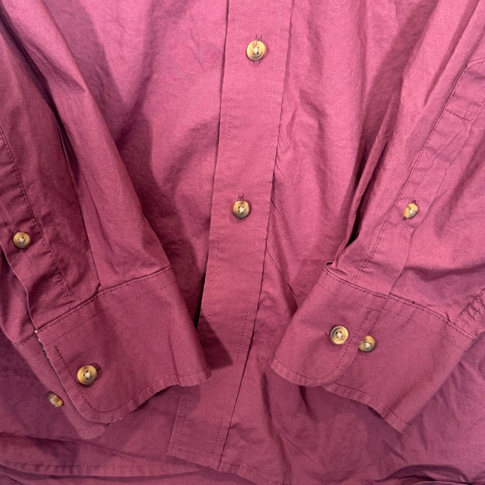 Wrangler Burgundy George Strait Button Down Shirt Large - Picture 5 of 8